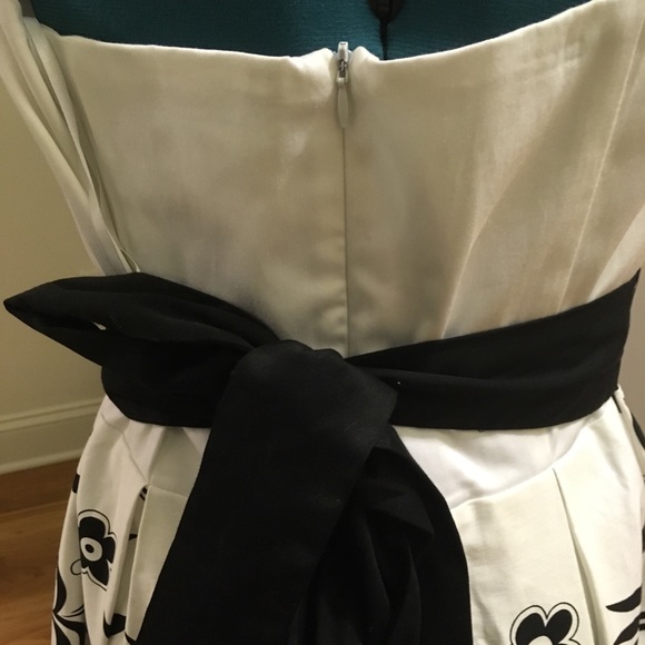 Black & White Floral Strapless Dress Plus Size 16 - Picture 6 of 7